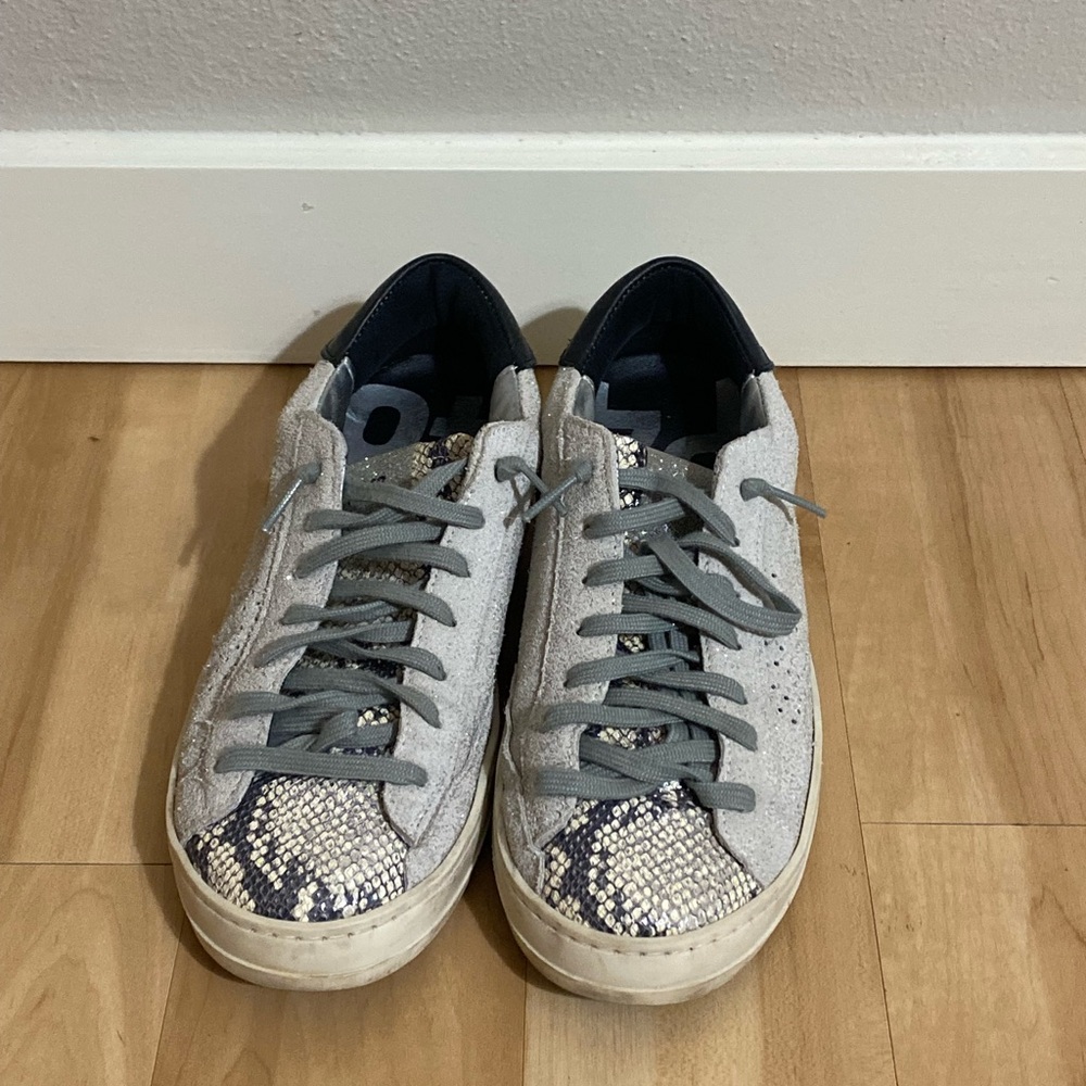 P448 Gray Snakeskin Women’s Sneakers